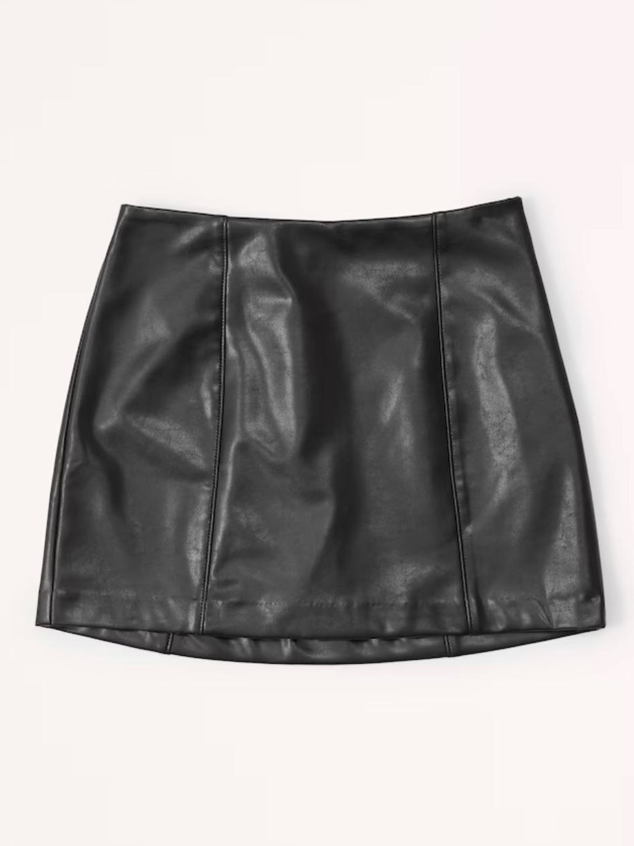 Abercrombie & Fitch Black Vegan Leather Mini Skirt
